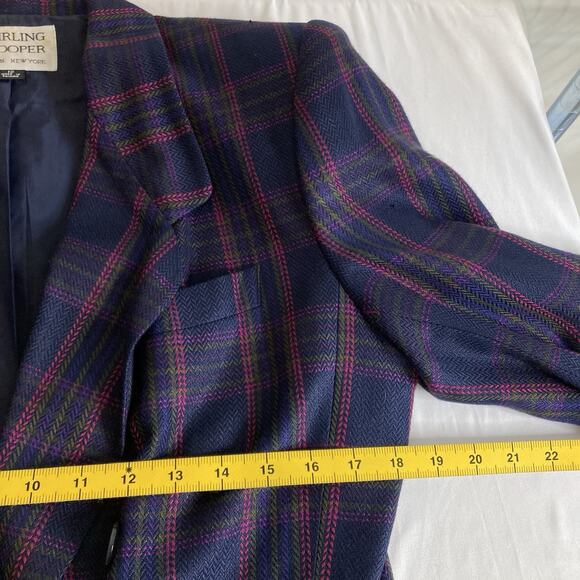 Vintage Stirling Cooper Women's Purple Plaid Jacket Size 12 Retro 80’s‎ Vibes - Picture 6 of 13